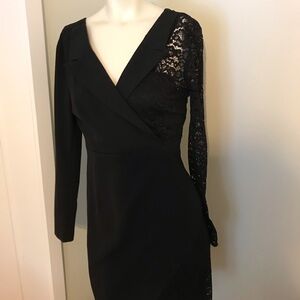Elegant Black Lace Sleeve Dress